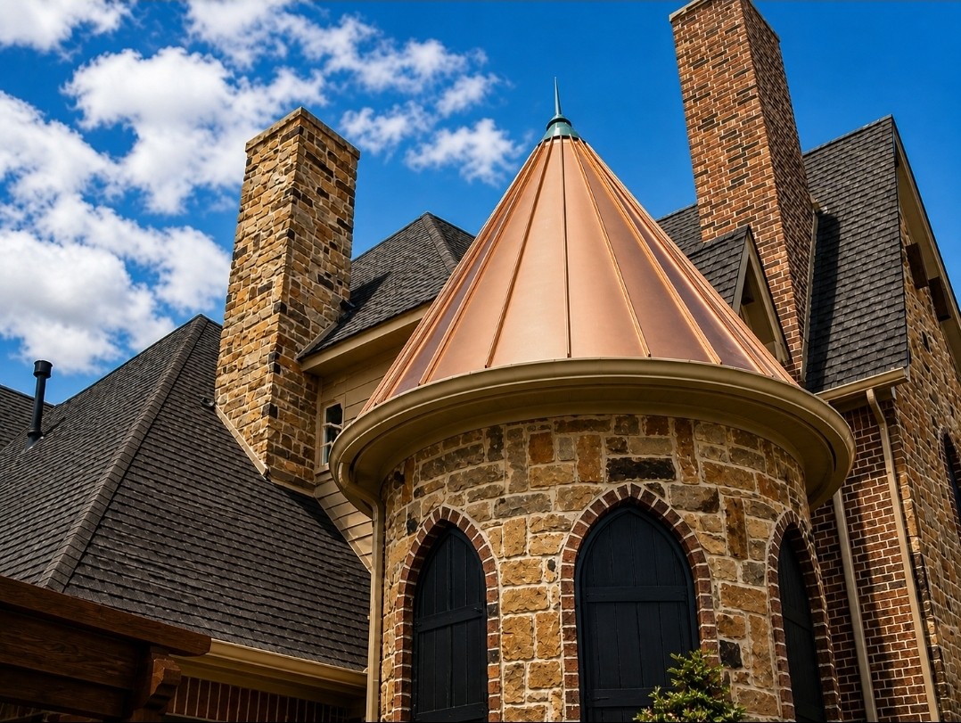 Copper standing seam turret