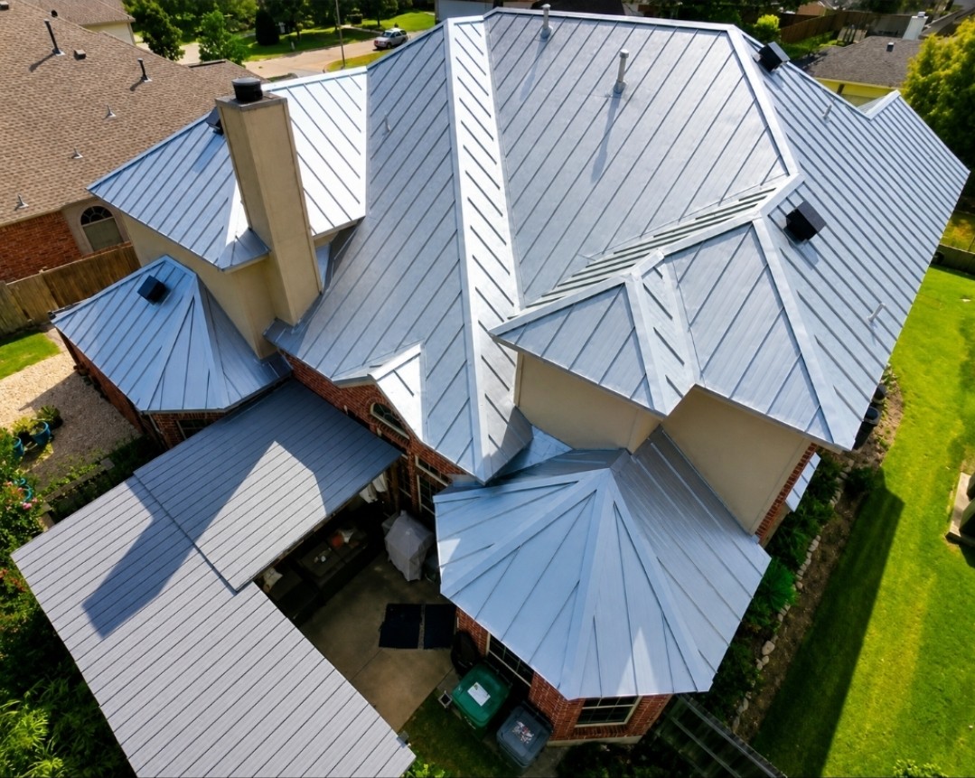 Standing seam metal roof installation
