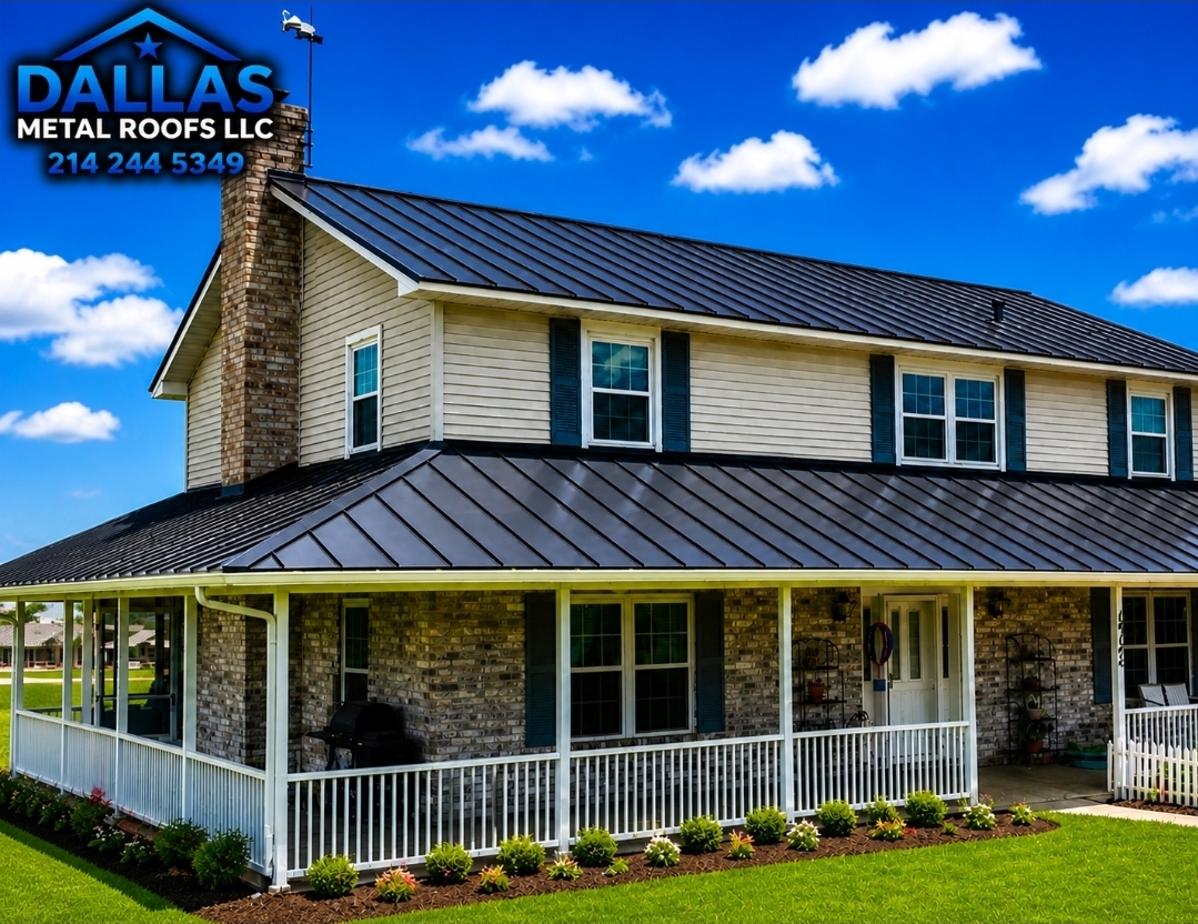 Metal roof contractors installing residential metal roof
